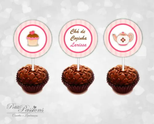 36 Toppers para Doces - Chá de Cozinha