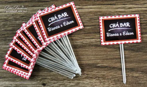 36 Toppers para Docinho - Chá Bar
