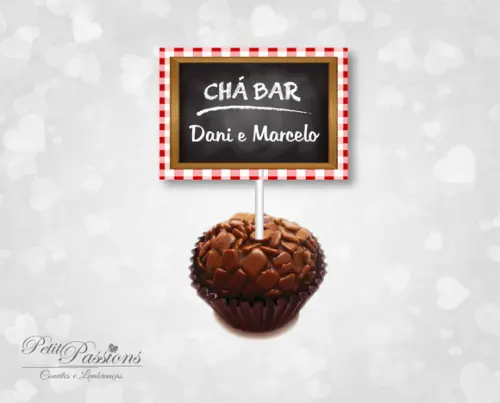 36 Toppers para Docinho - Chá Bar