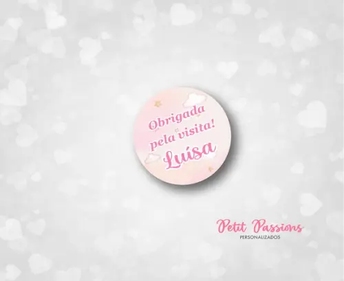 Adesivo Redondo 3,5 cm - Estrelinhas