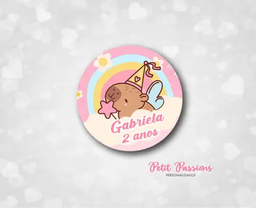 Adesivo Redondo 4,8 cm - Capivara