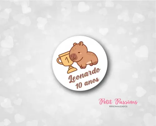 Adesivo Redondo 4,8 cm - Capivara