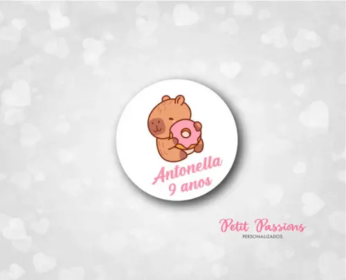 Adesivo Redondo 4,8 cm - Capivara