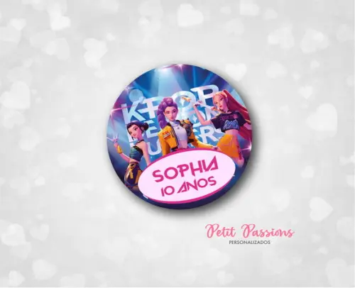 Adesivo Redondo 4,8 cm - Guerreiras K-pop