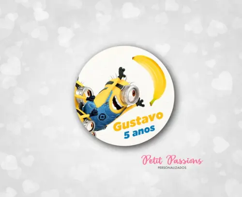 Adesivo Redondo 4,8 cm - Minions