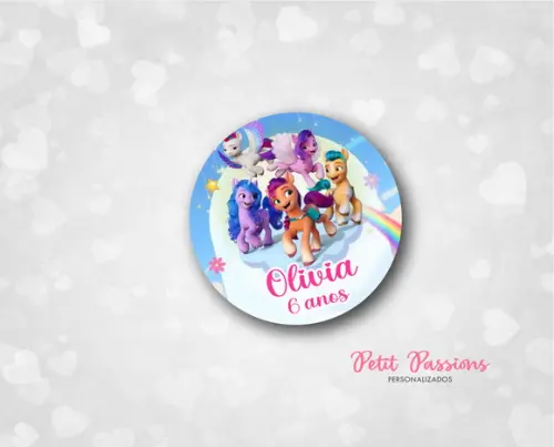 Adesivo Redondo 4,8 cm - My Little Pony