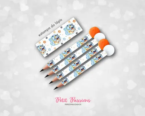 Bloquinho e Mini Lápis Pompom - Bluey