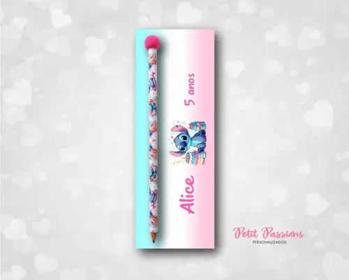 Card com Lápis Stitch - Pompom
