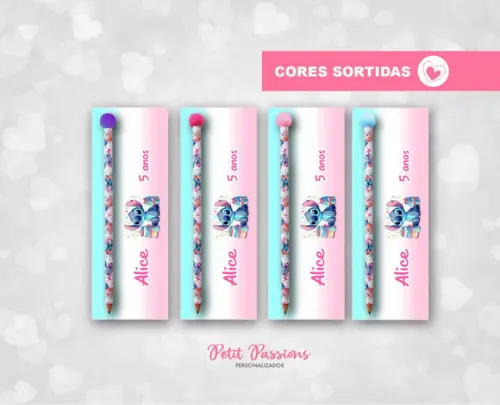 Card com Lápis Stitch - Pompom