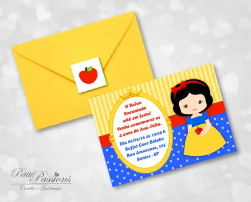 Convite Branca de Neve Baby