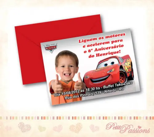 Convite Carros Pequeno