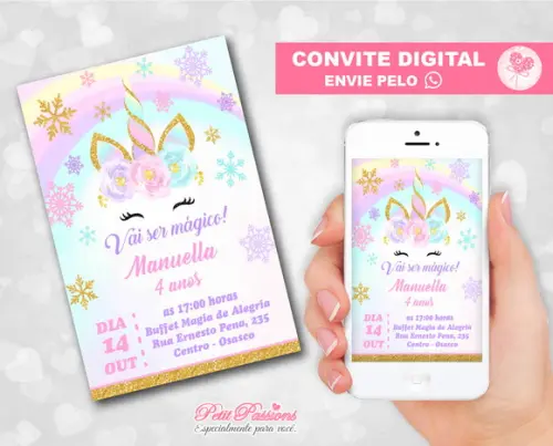Convite Digital - Unicórnio