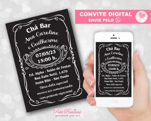 Convite Digital Chá Bar - Whatsapp