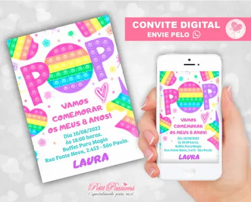 Convite Digital - Pop It