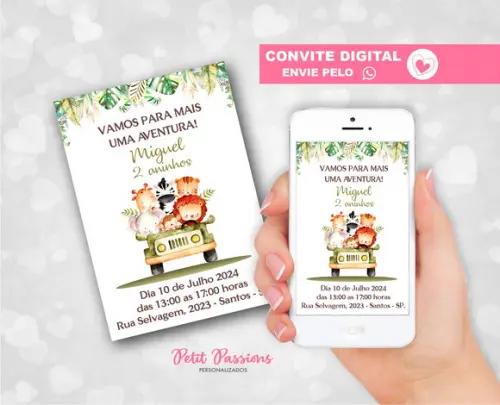 Convite Digital Safari - Whatsapp