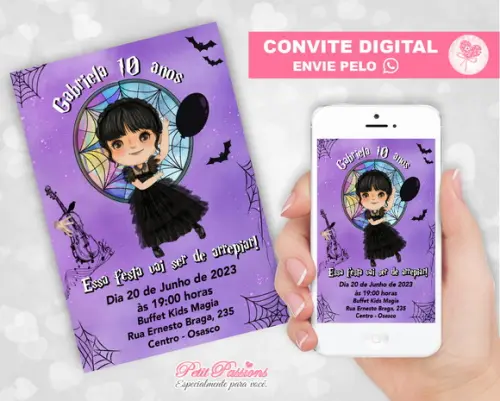 Convite Digital Wandinha - Whatsapp