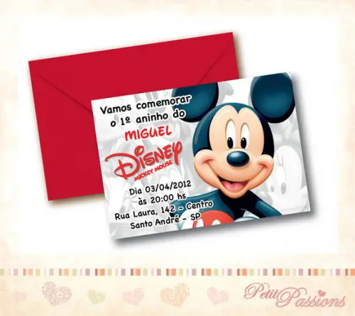 Convite Mickey Mouse