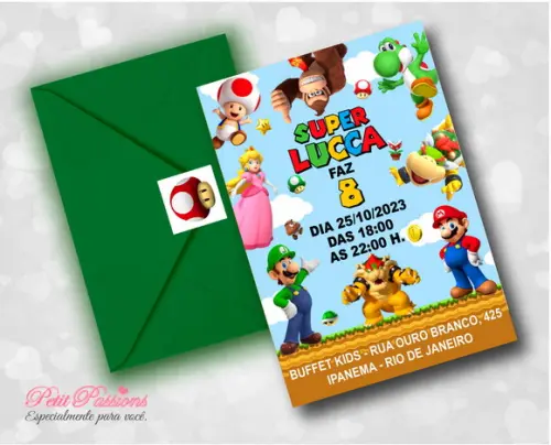 Convite Mario Bros