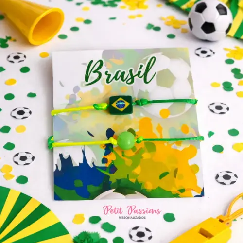 Kit 2 Pulseiras Brasil - Copa do Mundo - Brilha no Escuro
