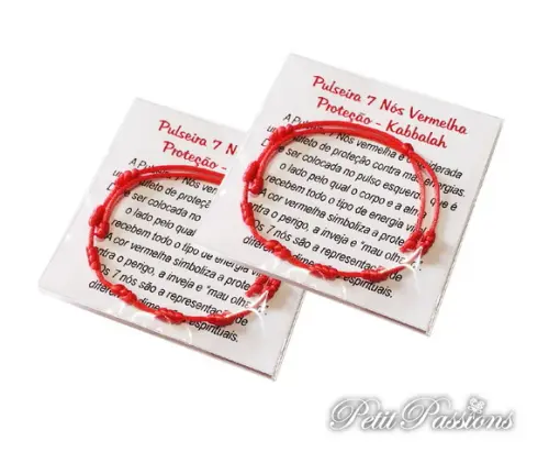 Kit 2 Pulseiras Vermelha - 7 Nós Proteção