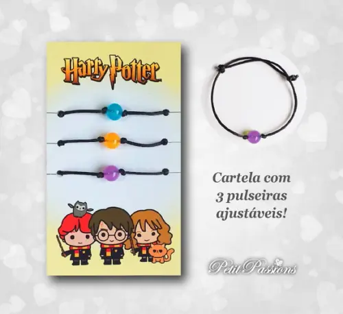 Kit 3 Pulseiras Amizade - Brilham no Escuro - Harry Potter
