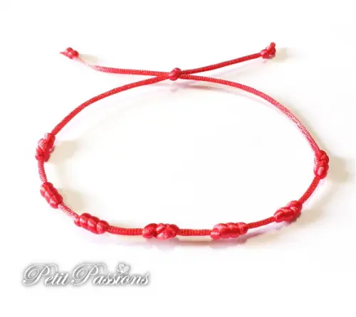Kit 3 Pulseiras Vermelha - 7 Nós Proteção