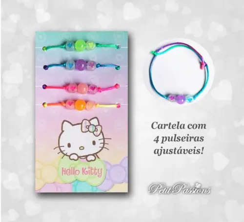 Kit 4 Pulseiras da Amizade - Brilham no Escuro - Hello Kitty