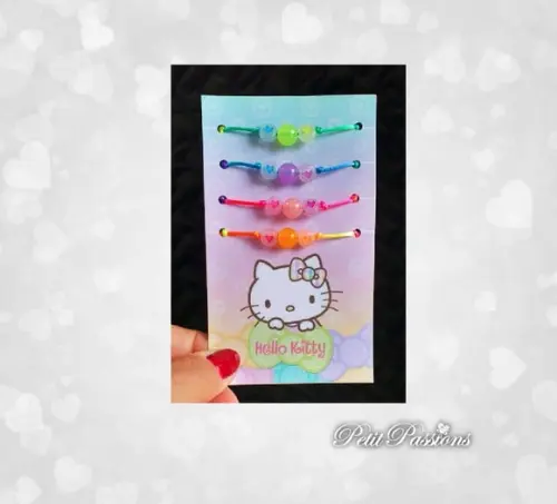 Kit 4 Pulseiras da Amizade - Brilham no Escuro - Hello Kitty