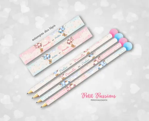 Lápis Chá Revelação - Nomes Personalizados - Pompom