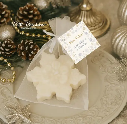Promoção!!! Vela Aromática - Floco de Neve - Personalizada