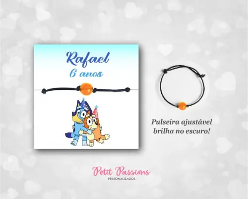 Pulseira Brilha Escuro - Lembrança Bluey
