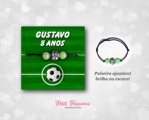 Pulseira Brilha no Escuro - Lembrancinha Futebol
