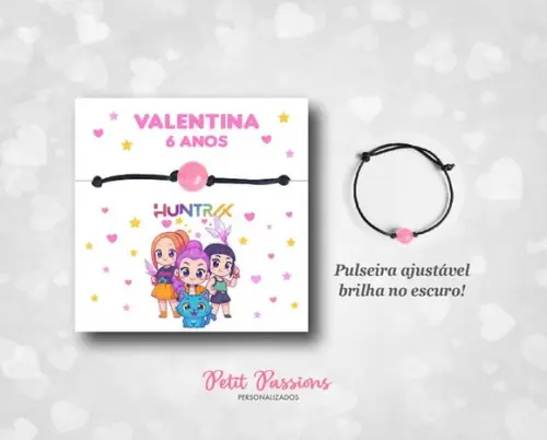 Pulseira Brilha no Escuro - Lembrancinha Guerreiras K-pop
