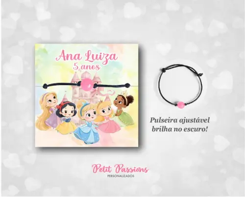Pulseira Brilha no Escuro - Lembrancinha Princesas