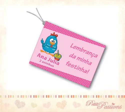 Tag - Galinha Pintadinha Rosa