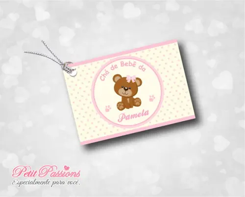 Tag Personalizado - Ursinha Rosa