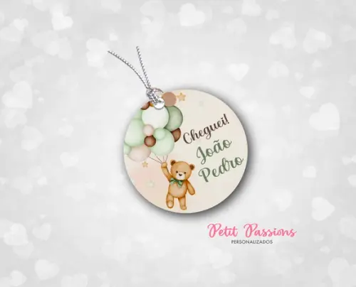 Tag Personalizado 3,5 cm - Ursinho Verde