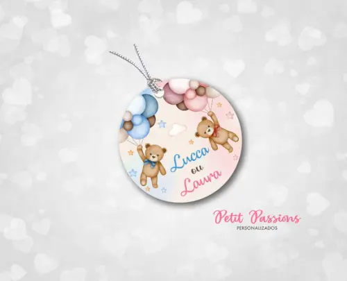 Tag Redonda 4,8 cm - Chá Revelação