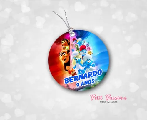 Tag Redonda 4,8 cm - Smurfs