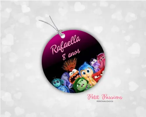Tag Redondo 4,8 cm - Divertidamente 2 - Rosa