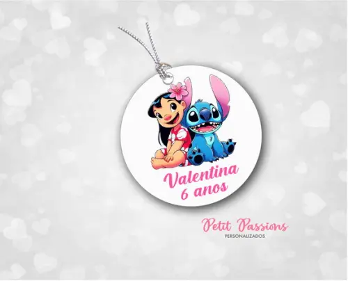 Tag Redondo 4,8 cm - Lilo e Stitch