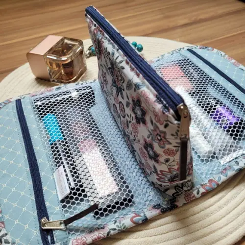 Necessaire  Tecido  Multiuso para maquiagem e esmalte