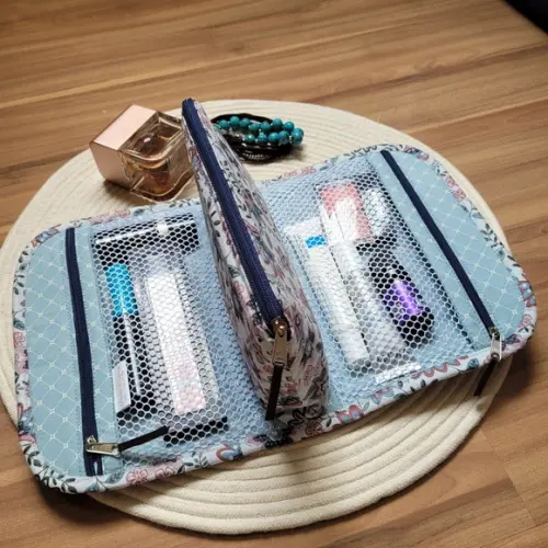 Necessaire  Tecido  Multiuso para maquiagem e esmalte