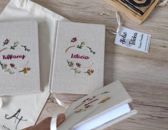 Caderno Bordado 10x15 Floral
