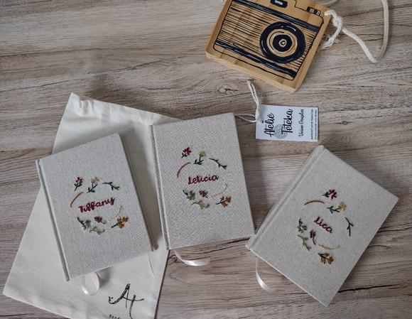 Caderno Bordado 10x15 Floral