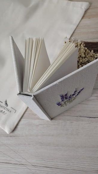 Caderno Bordado Lavanda 10x15cm