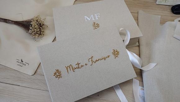 Caixa e Álbum A4 Casamento Folhas