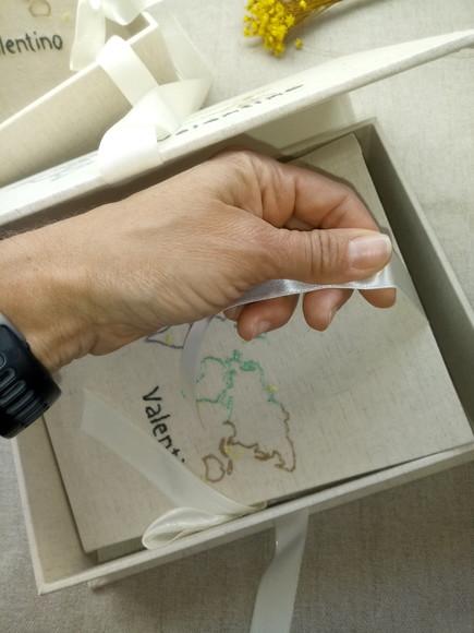 Caixa e Álbum A5 Bordado Mapa Mundi