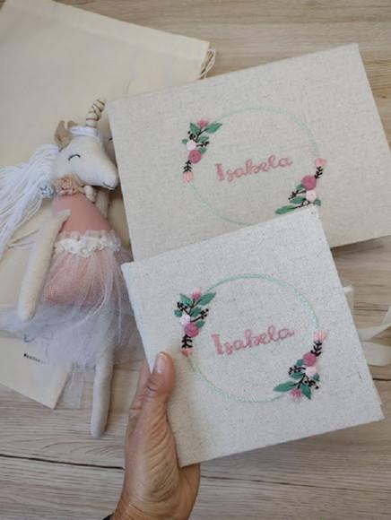 Caixa e Mini Álbum Flores Bordadas