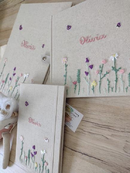 Kit Lv do Bebê,pasta Certidão, Capa Cadern. Va Bordado Jardi
